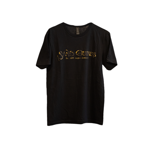 Sand Guitars Black & Gold T-Shirts Long logo